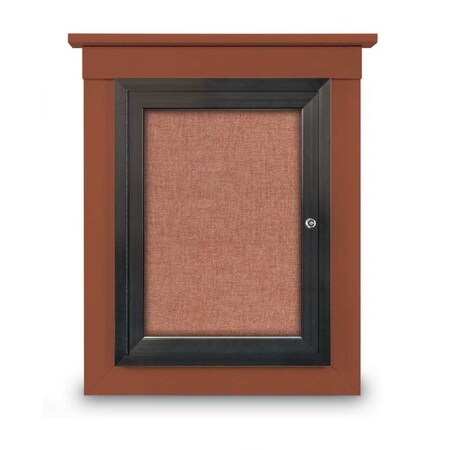 United Visual Products 72"x48" 3-Door Enclosed Letterboard, Header, Blue Vinyl/Lt Oak UV2628HD-LTOAK-BARBLU